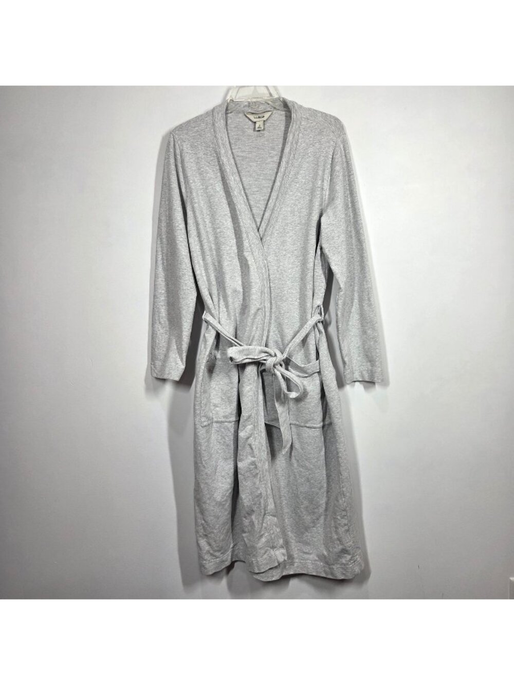 LL Bean Robe Mens Small Gray Comfort Stretch Cozy Lounge Midweight
